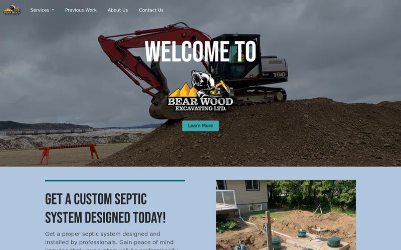 Bearwood Excavating website